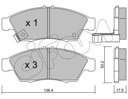 Колодки гальмівні дискові, комплект CIFAM 822-437-0