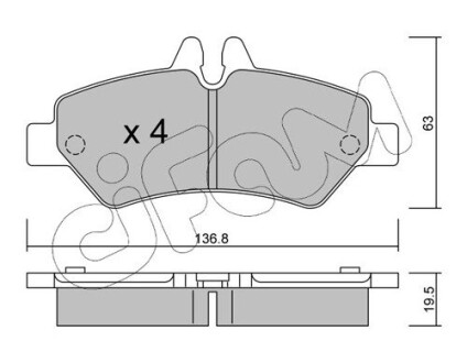 Гальмівні колодки зад. Sprinter/Crafter 06- CIFAM 822-672-0