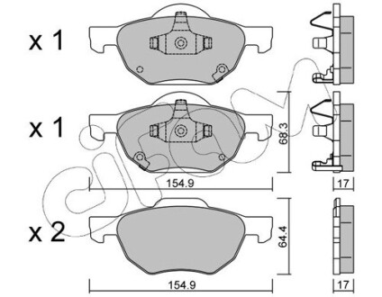 Гальмівні колодки пер. Honda Accord 03-08/CR-V 01-06 (akebono) CIFAM 822-730-0