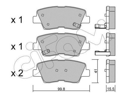 Гальмівні колодки зад. Sonata V/i 40/Optima/Soul 05- CIFAM 822-886-0 (фото 1)