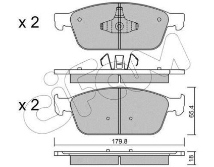 Гальмівні колодки пер. Ford Focus III/Kuga II/Connect 1.0-2.0 13- (Ate) CIFAM 822-989-0