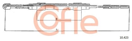 Трос ручника COFLE 10.423