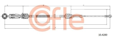 Трос, ступенчатая коробка передач COFLE 10.4280