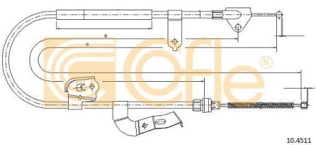 Трос, стояночная тормозная система COFLE 10.4511 (фото 1)