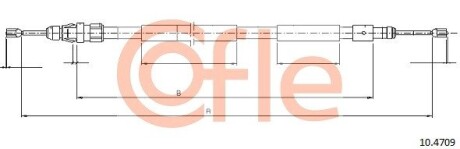 Трос, стояночная тормозная система COFLE 10.4709