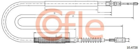 Трос, стояночная тормозная система COFLE 10.4728