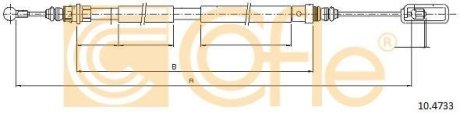 Трос, стояночная тормозная система COFLE 10.4733 (фото 1)