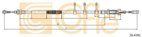 Трос ручного гальма перед. Citroen Jumper 2.0-3.0 HDI 06- (2296/1981mm) COFLE 10.4741