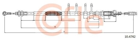 Трос ручного гальма перед. Ducato/Boxer 06- (2645/2390) (база 3800) COFLE 10.4742