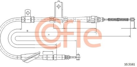 Трос, стояночная тормозная система COFLE 10.5161