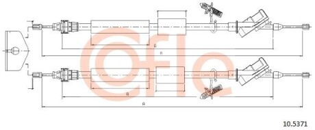 Трос, стояночная тормозная система COFLE 105371