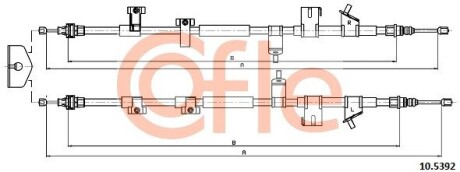 Трос, стояночная тормозная система COFLE 10.5392 (фото 1)