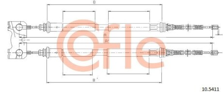 Трос ручника COFLE 10.5411 (фото 1)