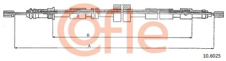 Трос, стояночная тормозная система COFLE 10.6025