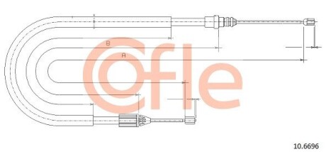 Трос, стояночная тормозная система COFLE 10.6696