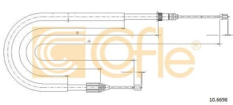 Трос, стояночная тормозная система COFLE 10.6698 (фото 1)