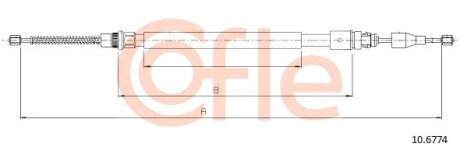 Трос, стояночная тормозная система COFLE 10.6774