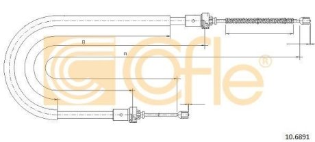 Трос, стояночная тормозная система COFLE 10.6891 (фото 1)