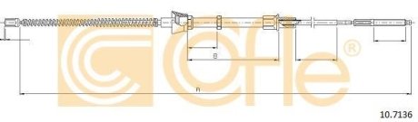 Трос, стояночная тормозная система COFLE 10.7136 (фото 1)