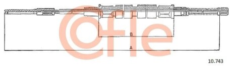 Трос, стояночная тормозная система COFLE 10.743