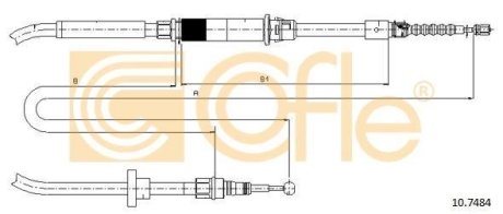 Трос, стояночная тормозная система COFLE 10.7484
