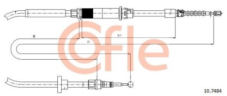 Трос, стояночная тормозная система COFLE 10.7484 (фото 1)