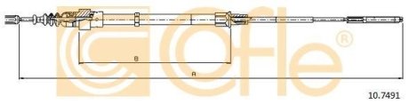Трос, стояночная тормозная система COFLE 10.7491 (фото 1)