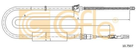 Трос, стояночная тормозная система COFLE 10.7507 (фото 1)