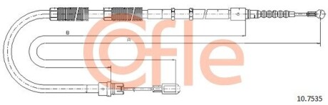 Трос, стояночная тормозная система COFLE 10.7535