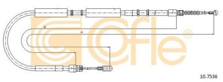 Трос, стояночная тормозная система COFLE 10.7536 (фото 1)