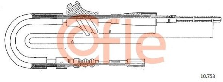 Трос, стояночная тормозная система COFLE 10.753 (фото 1)