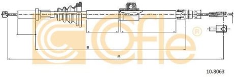 Трос, стояночная тормозная система COFLE 10.8063
