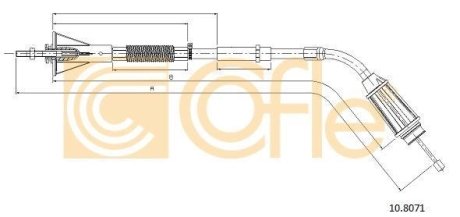 Трос, стояночная тормозная система COFLE 10.8071 (фото 1)