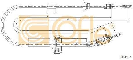 Трос, стояночная тормозная система COFLE 10.8187 (фото 1)