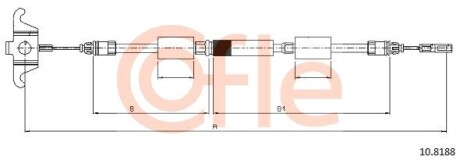 Трос ручника COFLE 10.8188 (фото 1)