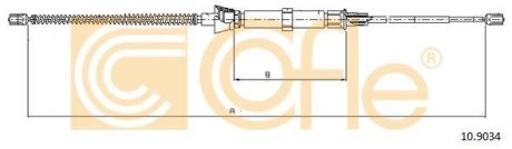 Трос, стояночная тормозная система COFLE 10.9034 (фото 1)