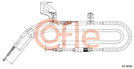 Трос, стояночная тормозная система COFLE 10.9040