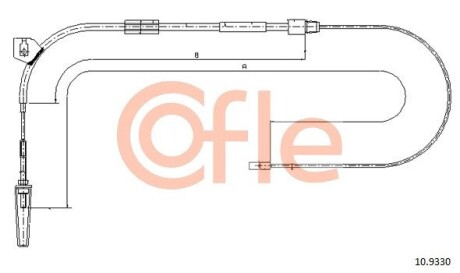 Трос, стояночная тормозная система COFLE 10.9330 (фото 1)