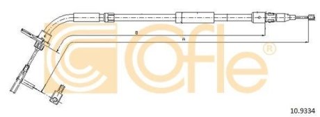 Трос, стояночная тормозная система COFLE 10.9334 (фото 1)