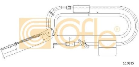 Трос, стояночная тормозная система COFLE 10.9335 (фото 1)