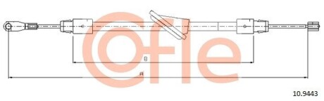 Трос, стояночная тормозная система COFLE 10.9443