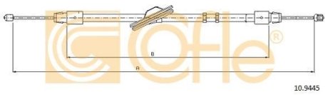 Трос, стояночная тормозная система COFLE 10.9445