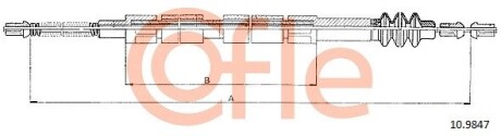 Трос, стояночная тормозная система COFLE 10.9847 (фото 1)