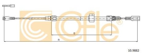 Трос, стояночная тормозная система COFLE 10.9882 (фото 1)