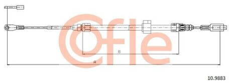 Трос, стояночная тормозная система COFLE 10.9883