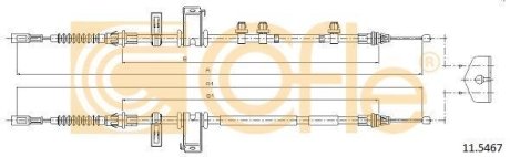 Трос, стояночная тормозная система COFLE 11.5467