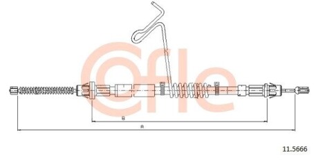 Трос ручнiка правий Ford Tansit Connect 04/00- 1310/1018mm COFLE 11.5666