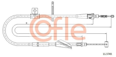 Трос, стояночная тормозная система COFLE 11.5745 (фото 1)