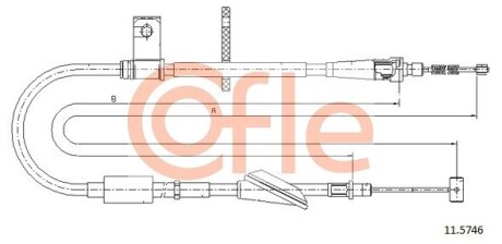 Трос, стояночная тормозная система COFLE 11.5746 (фото 1)