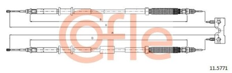 Трос, стояночная тормозная система COFLE 11.5771